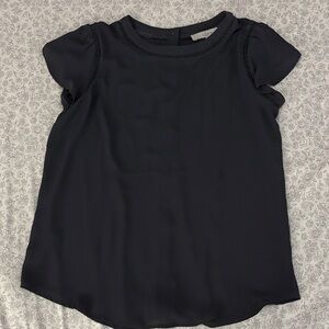 LOFT Ladies Black Blouse with Short Sleeves